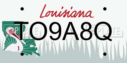 TO9A8Q Louisiana License Plate