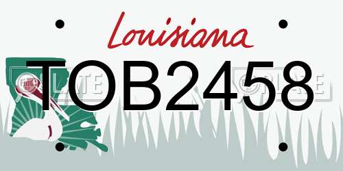 TOB2458 Louisiana License Plate