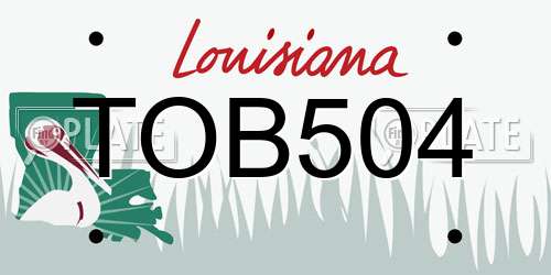 TOB504 Louisiana License Plate