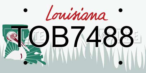 TOB7488 Louisiana License Plate