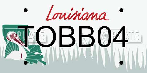 TOBB04 Louisiana License Plate
