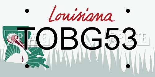 TOBG53 Louisiana License Plate