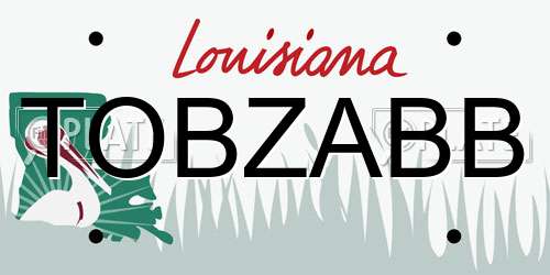TOBZABB Louisiana License Plate