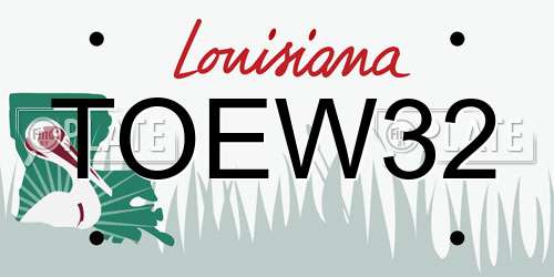 TOEW32 Louisiana License Plate
