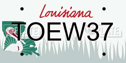 TOEW37 Louisiana License Plate