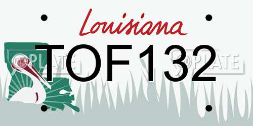 TOF132 Louisiana License Plate