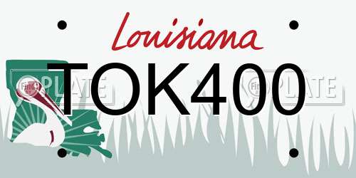 TOK400 Louisiana License Plate
