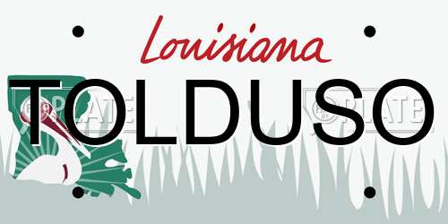 TOLDUSO Louisiana License Plate