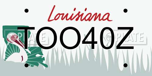 TOO40Z Louisiana License Plate