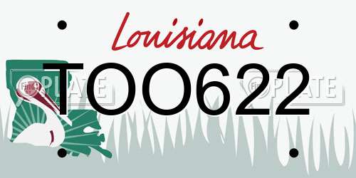 TOO622 Louisiana License Plate