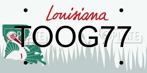 TOOG77 Louisiana License Plate
