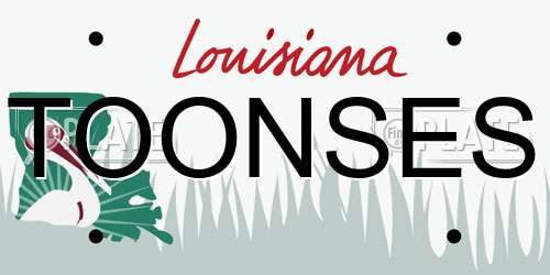 TOONSES Louisiana License Plate