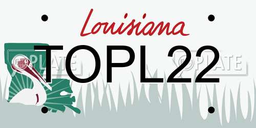 TOPL22 Louisiana License Plate