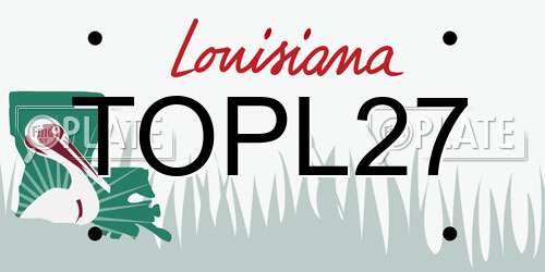 TOPL27 Louisiana License Plate
