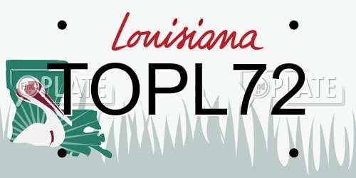 TOPL72 Louisiana License Plate
