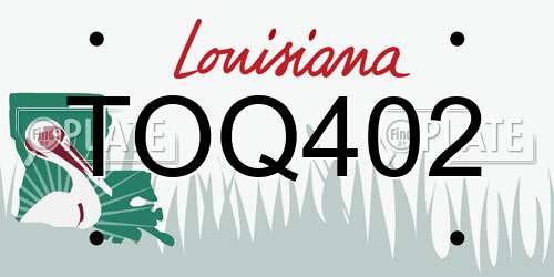 TOQ402 Louisiana License Plate