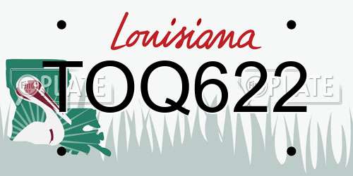 TOQ622 Louisiana License Plate