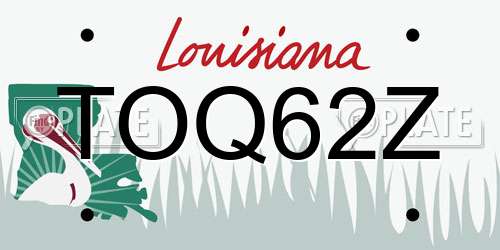 TOQ62Z Louisiana License Plate