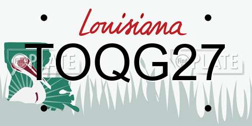 TOQG27 Louisiana License Plate