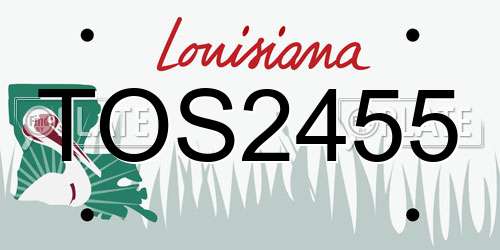 TOS2455 Louisiana License Plate