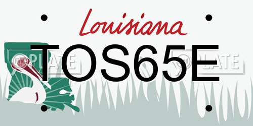 TOS65E Louisiana License Plate