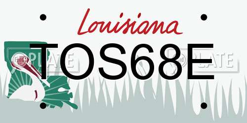 TOS68E Louisiana License Plate