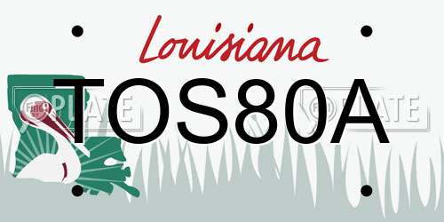 TOS80A Louisiana License Plate