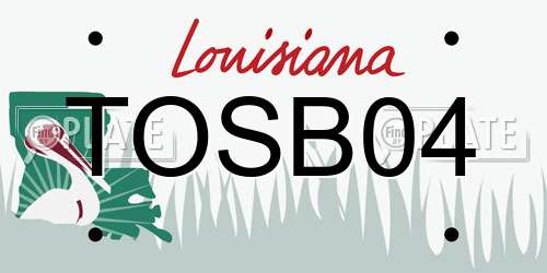 TOSB04 Louisiana License Plate