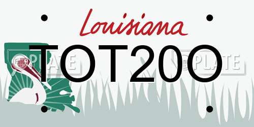 TOT20O Louisiana License Plate