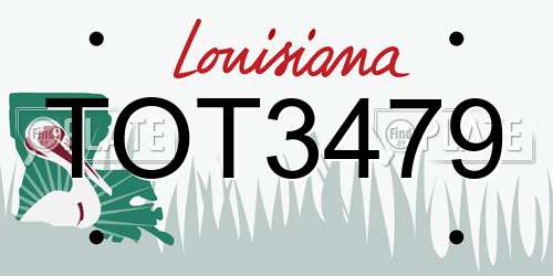 TOT3479 Louisiana License Plate