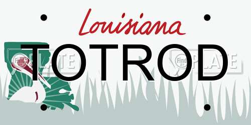 TOTROD Louisiana License Plate