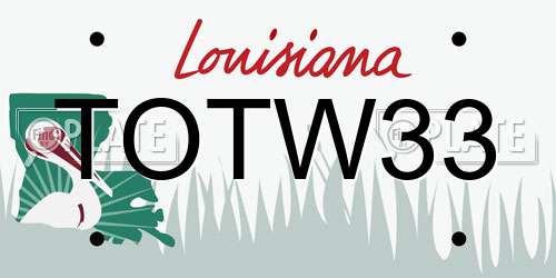 TOTW33 Louisiana License Plate