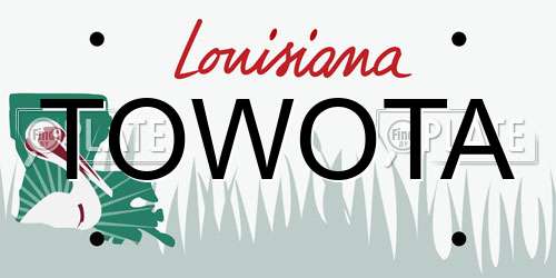 TOWOTA Louisiana License Plate
