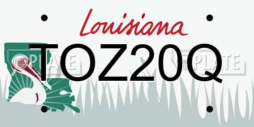TOZ20Q Louisiana License Plate