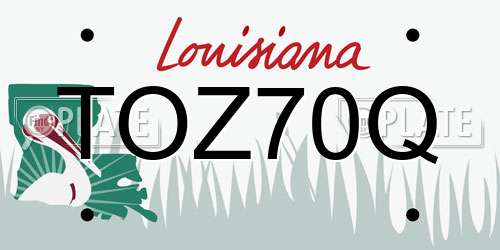 TOZ70Q Louisiana License Plate