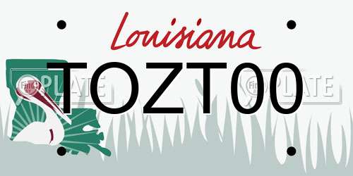 TOZT00 Louisiana License Plate