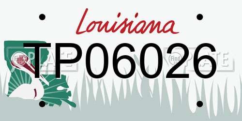 TP06026 Louisiana License Plate