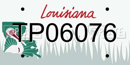 TP06076 Louisiana License Plate