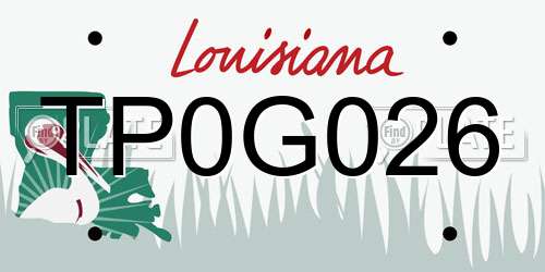 TP0G026 Louisiana License Plate