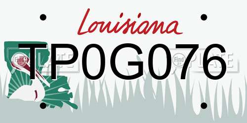 TP0G076 Louisiana License Plate