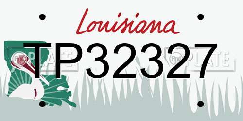 TP32327 Louisiana License Plate
