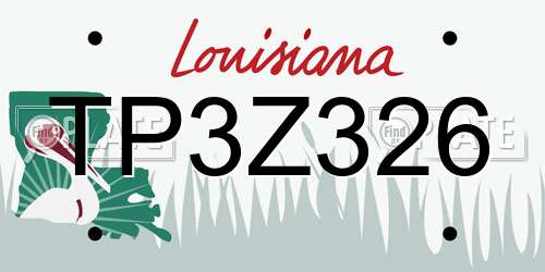 TP3Z326 Louisiana License Plate