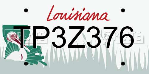 TP3Z376 Louisiana License Plate