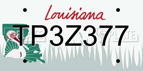 TP3Z377 Louisiana License Plate