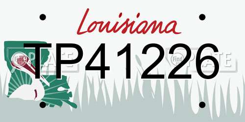 TP41226 Louisiana License Plate