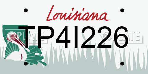 TP4I226 Louisiana License Plate