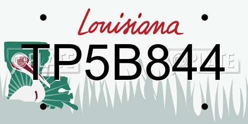 TP5B844 Louisiana License Plate