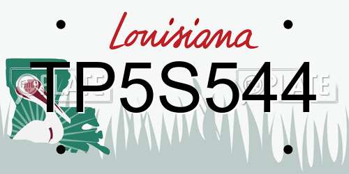 TP5S544 Louisiana License Plate