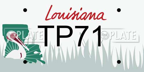 TP71 Louisiana License Plate