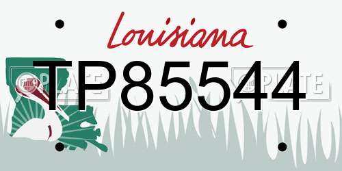 TP85544 Louisiana License Plate